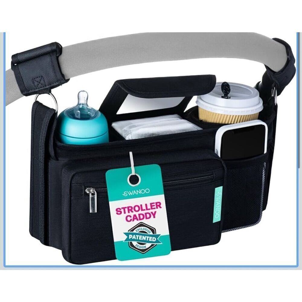 Swanoo Baby Stoller Caddy Cupholder Storage Black